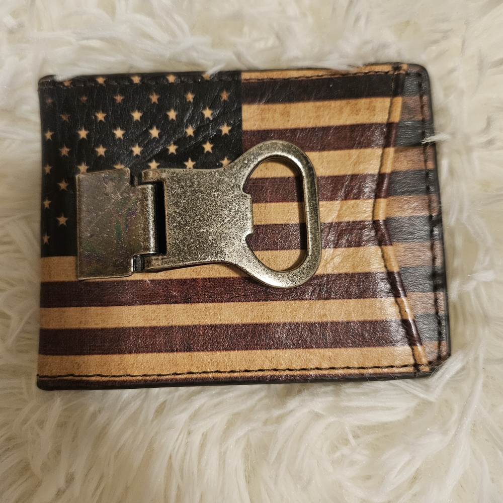 Patriotic Flag Money Clip with Bottle Opener